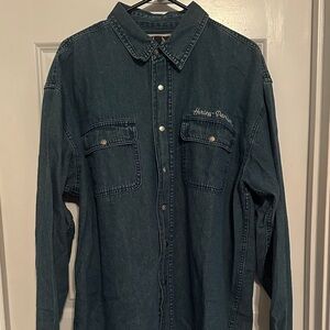 Harley Davidson Denim Button-Up Shirt